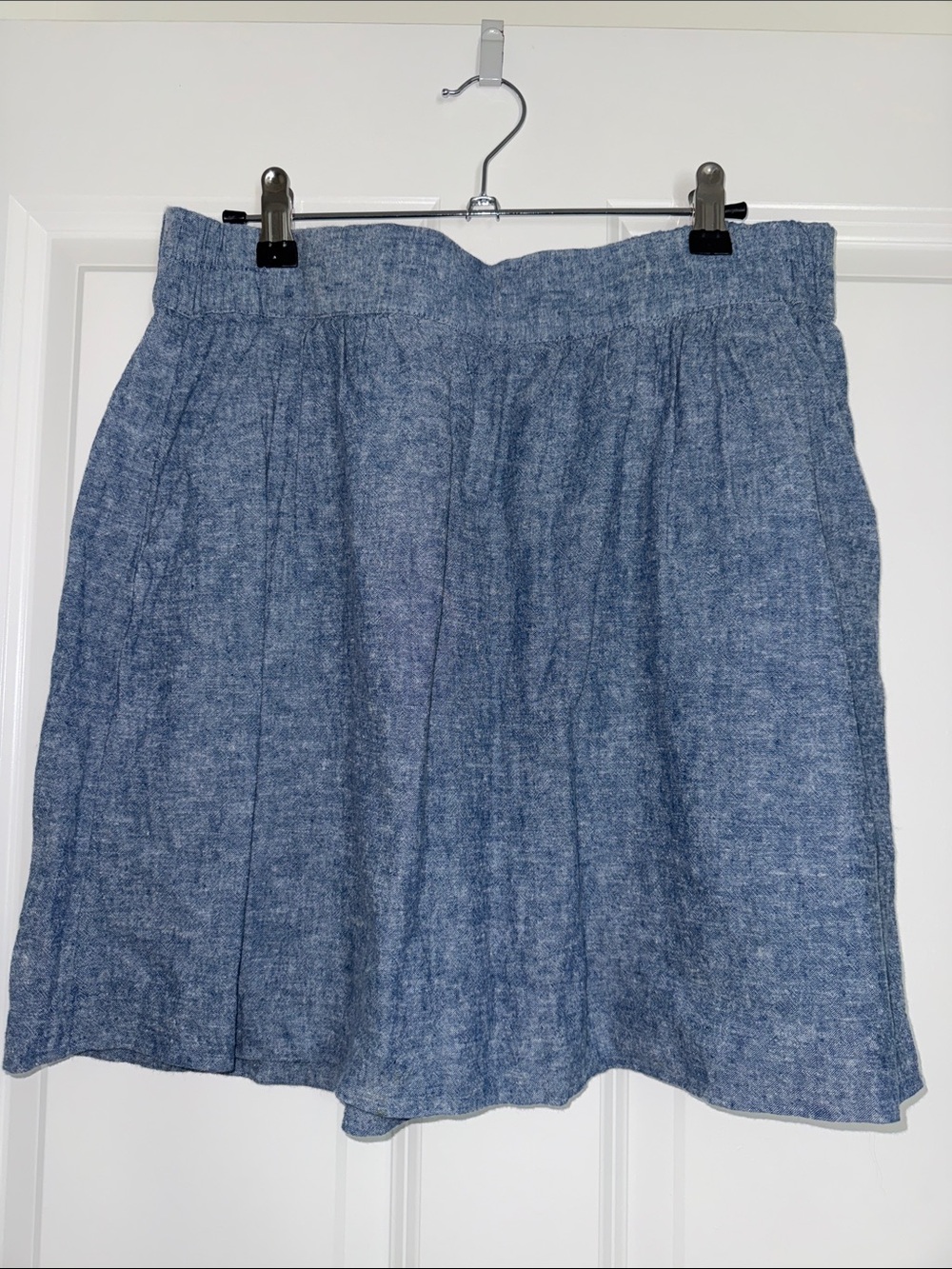 Loft Blue Chambray A-Line Skirt